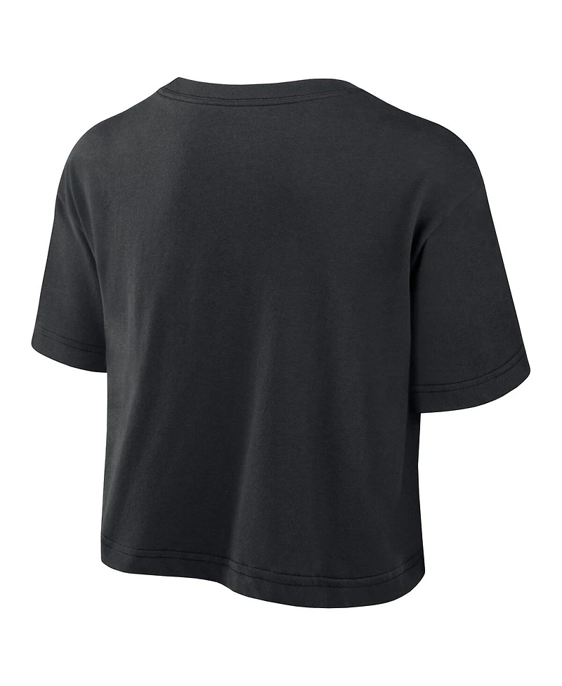Nike Women's Black Iowa Hawkeyes Athletic Prep Arch Performance Cropped T-Shirt