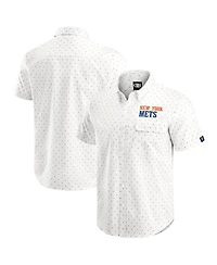 Darius Rucker Collection by Fanatics Men's Cream New York Mets Printed Button-Down Shirt