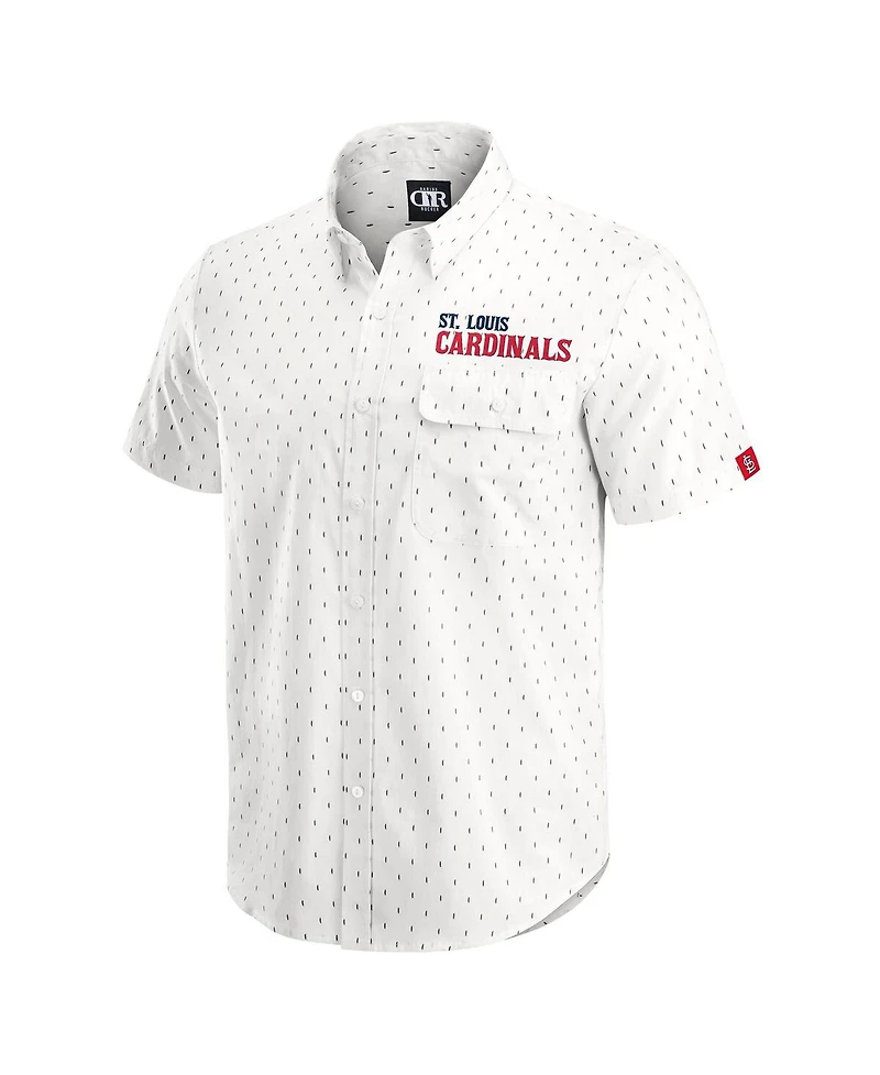 Darius Rucker Collection by Fanatics Men's Cream St. Louis Cardinals Printed Button-Down Shirt