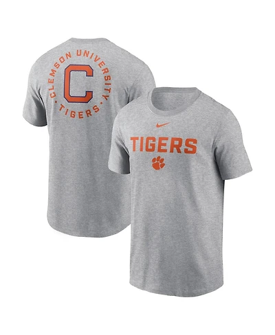 Nike Men's Heather Gray Clemson Tigers Campus 2-Hit T-Shirt