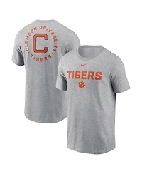 Nike Men's Heather Gray Clemson Tigers Campus 2-Hit T-Shirt