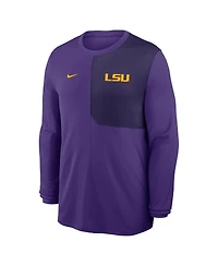 Nike Men's Purple Lsu Tigers 2025 Sideline Coach Uv Performance Long Sleeve T-Shirt