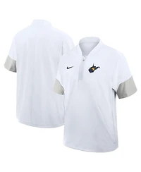 Nike Men's White West Virginia Mountaineers 2025 Sideline Coaches Lightweight Short Sleeve Jacket