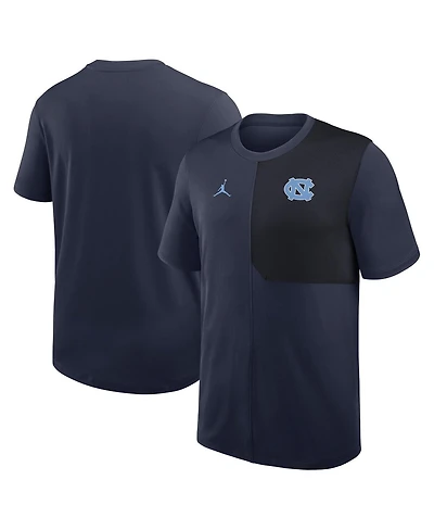 Jordan Men's Navy North Carolina Tar Heels 2025 Sideline Uv Performance Coach T-Shirt