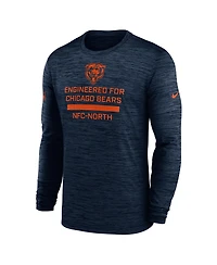 Nike Men's Navy Chicago Bears Sideline Velocity Performance Long Sleeve T-Shirt