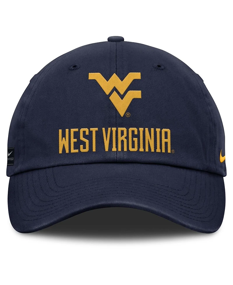 Nike Men's Navy West Virginia Mountaineers 2025 Sideline Club Adjustable Hat