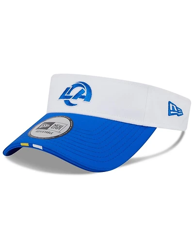 New Era Men's White/Royal Los Angeles Rams 2025 Nfl Training Camp Adjustable Visor Hat