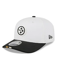 New Era Men's White/Black Pittsburgh Steelers 2025 Nfl Training Camp 9SEVENTY Adjustable Hat