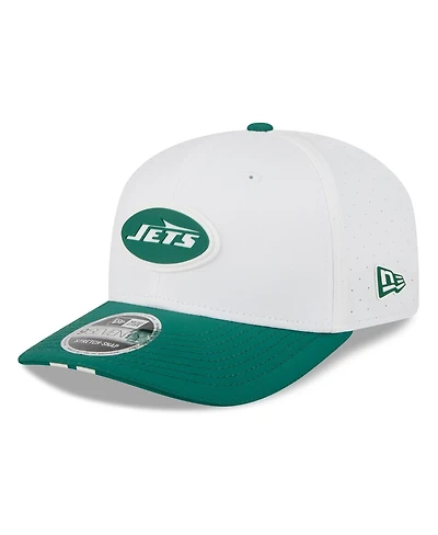 New Era Men's White/Green New York Jets 2025 Nfl Training Camp 9SEVENTY Adjustable Hat