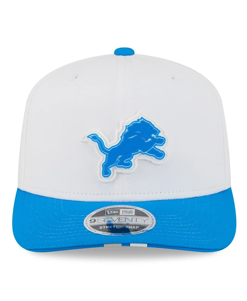 New Era Men's White/Blue Detroit Lions 2025 Nfl Training Camp 9SEVENTY Adjustable Hat
