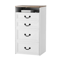 Vlsrka Flip-top vanity desk with mirror and stool.