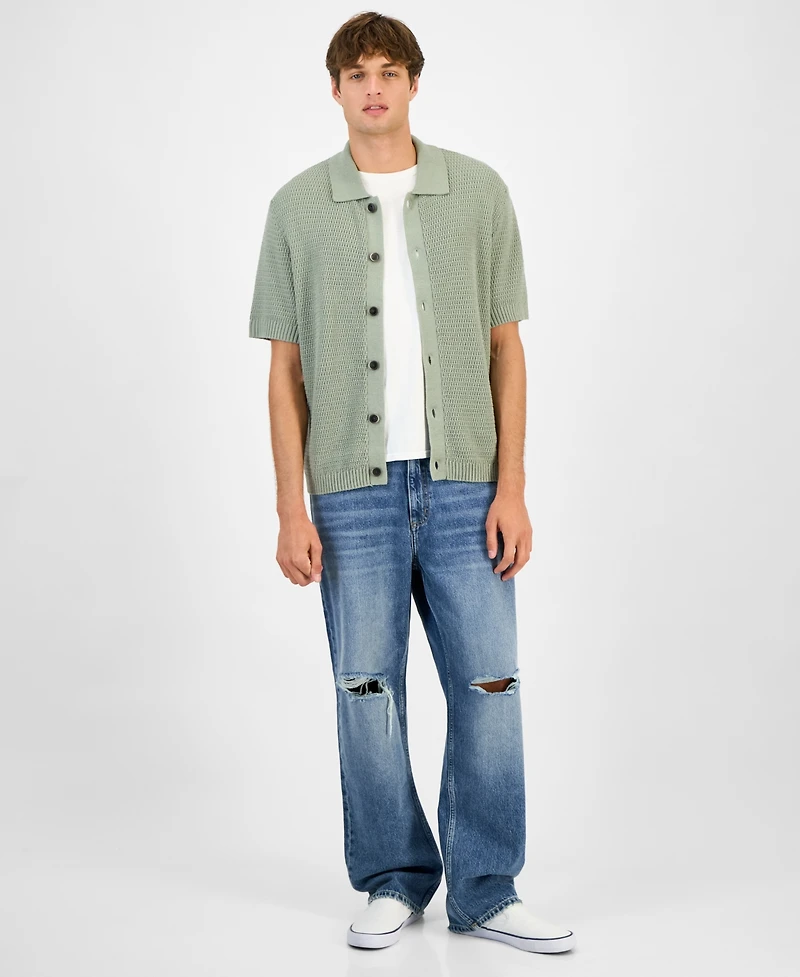 Sun + Stone Men's Short-Sleeve Cardigan, Macy's Exclusive