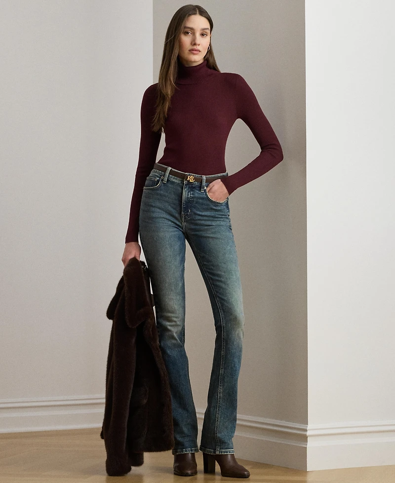 Lauren Ralph Ribbed Turtleneck Sweater