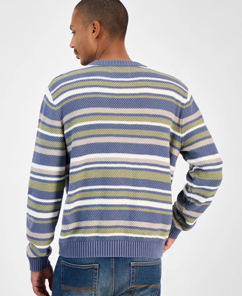 Sun + Stone Men's Striped Crewneck Sweater, Macy's Exclusive