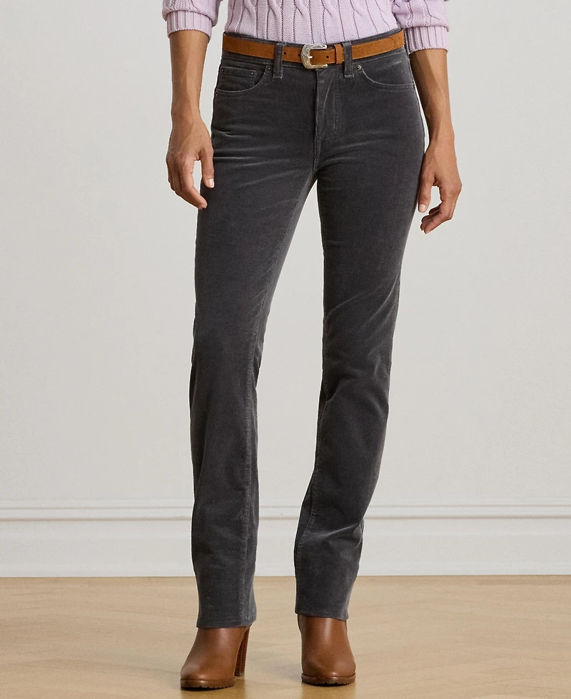 Lauren Ralph Stretch Corduroy Mid-Rise Straight Pants