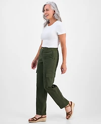 Style & Co Petite Knit-Waist Cargo-Pocket Utility Pants, Macy's Exclusive