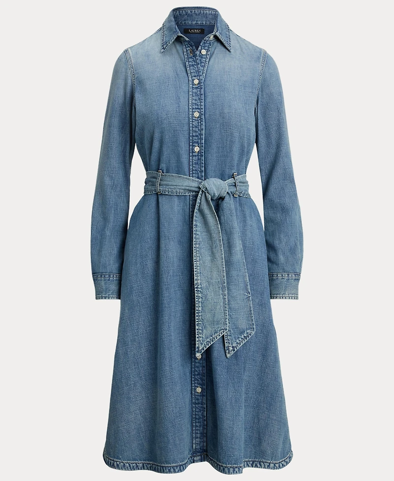 Lauren Ralph Women's Belted Denim Shirtdress