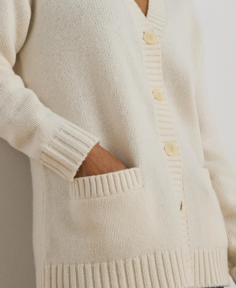 Lauren Ralph Lauren Women's Wool-Blend V-Neck Cardigan