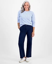 Style & Co Petite Polka Dot Crewneck Sweatshirt, Macy's Exclusive