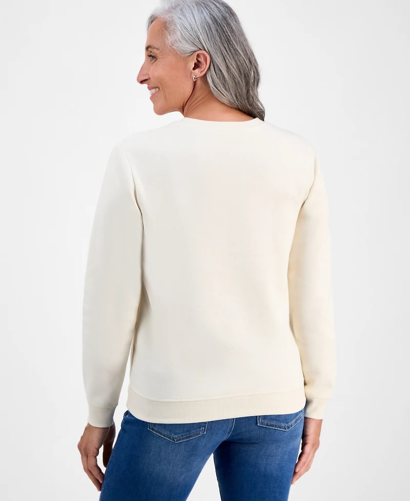 Style & Co Petite Placed Print Crewneck Sweatshirt, Macy's Exclusive