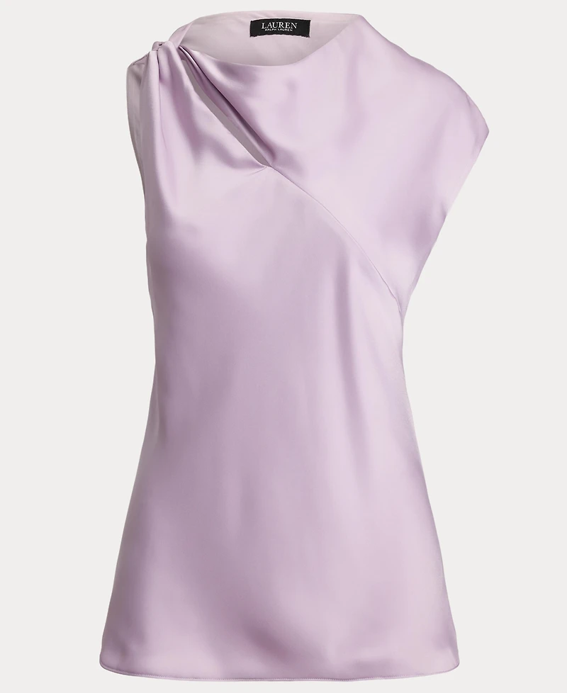 Lauren Ralph Women's Charmeuse Asymmetrical Blouse
