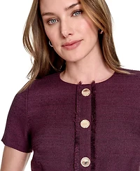 Tommy Hilfiger Women's Round-Neck Fringe-Trim Dress