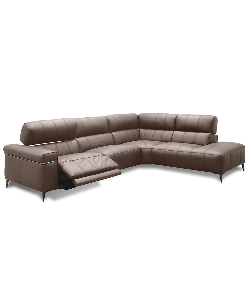 Wyndill 2-Pc. Leather Sectional with 1 Power Recliner, Exclusively at Macy's