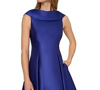 Adrianna Papell Women's Boat Neck Sleeveless Fit & Flare Dress