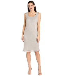 R & M Richards Women's Metallic Crinkle 2-Pc. Dress