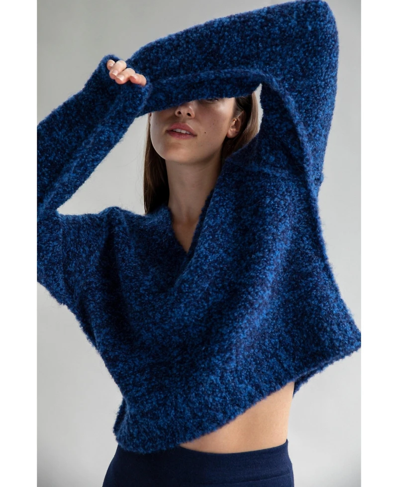 Sskein Women's V-Neck Tonal Boucle Sweater
