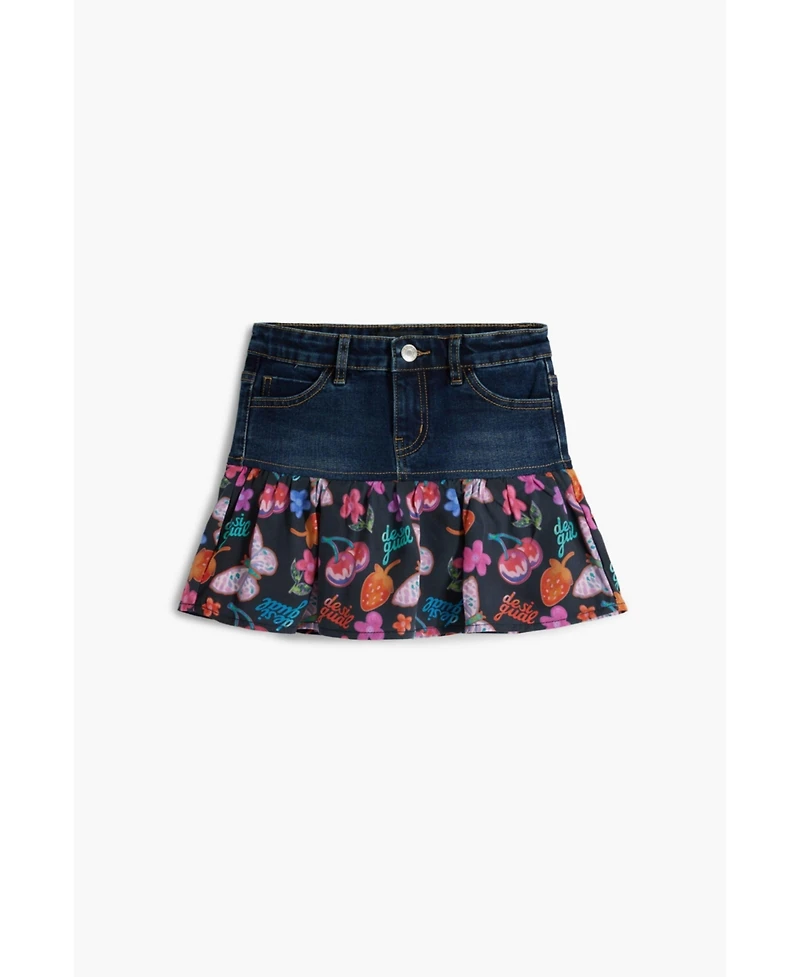 Desigual Girls Girls's Denim ruffle miniskirt