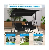 Porch Swing Hammock Chair with Adjustable Canopy