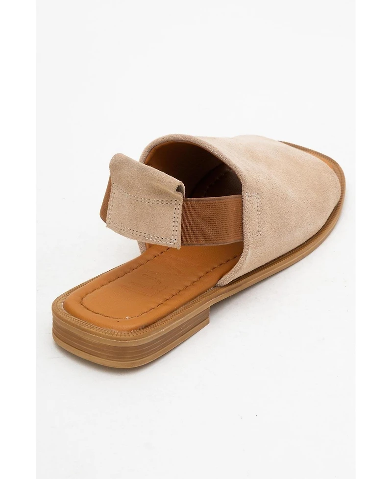 Fuela Leather Elastic Flat Sandals (Women)