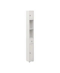 Casainc Tall Slim 71" Freestanding Bathroom Cabinet with Drawer, 2 Doors & Adjustable Shelves in White