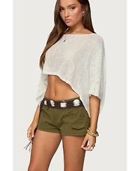 Edikted Womens Laline Oversized Knit Crop Top