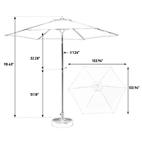 Flynama 9FT Outdoor Patio Table Umbrella with Push Button Tilt and Crank