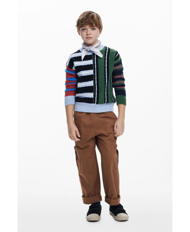 Desigual Boys Boys's Textured striped sweater
