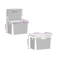 vidaXL Patio Storage Box with Seat Cushion Brown 33 gal Pp