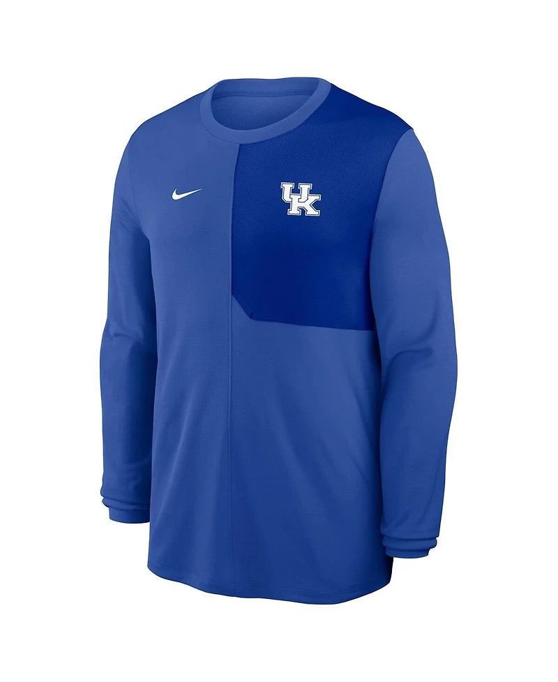 Nike Men's Royal Kentucky Wildcats 2025 Sideline Coach Uv Performance Long Sleeve T-Shirt