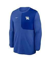 Nike Men's Royal Kentucky Wildcats 2025 Sideline Coach Uv Performance Long Sleeve T-Shirt