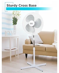 Black+Decker 18-Inch Pedestal Fan, BFP18SXW, Oscillating Fan for Home and Office, White