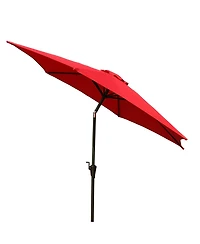 Flynama 8.8 feet Outdoor Aluminum Patio Umbrella, Market Umbrella with 42 Pound Square Resin Umbrella Base, Push Button Tilt and Crank lift