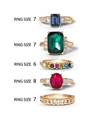 Jessica Simpson Multi-Gemstone Statement Ring Set