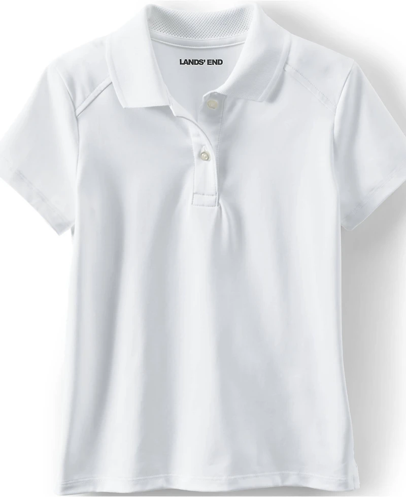 Lands' End Women's Girls Short Sleeve Feminine Fit Rapid Dry Polo Shirt