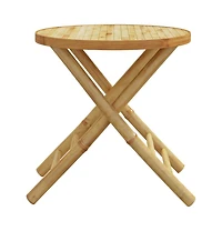 Folding Patio Table 17.7"x17.7" Bamboo