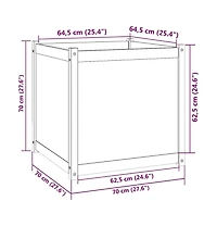 vidaXL Garden Planter White 27.6"x27.6"x27.6" Solid Wood Pine