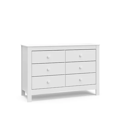 Graco Noah 6 Drawer Double Dresser (White) - 6 Drawer Double Dresser for Kids