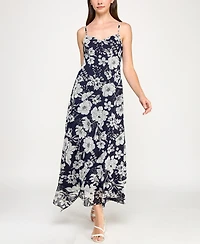 Row A Juniors' Printed V-Neck Sleeveless Maxi Dress