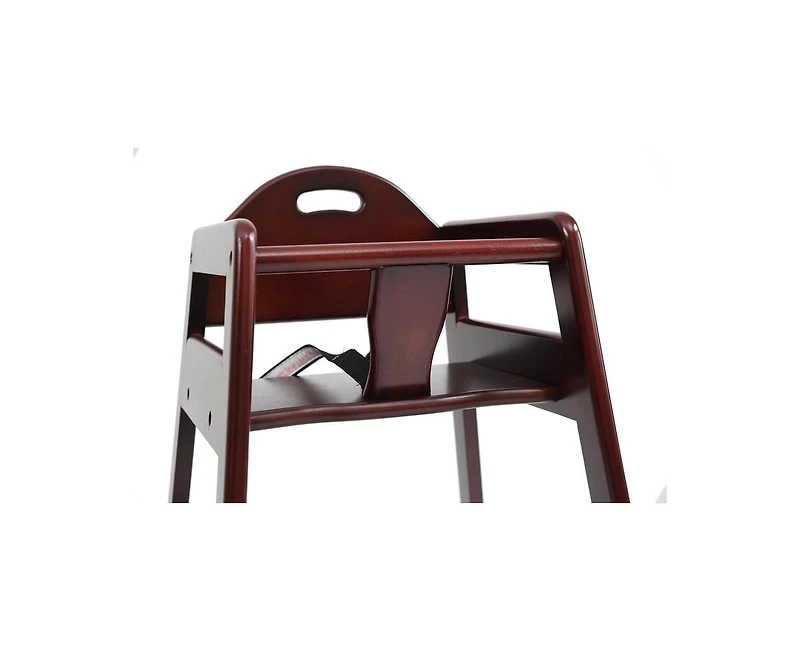 La Baby Solid Wood Stackable High Chair, Cherry