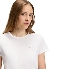 Boss by Hugo Women's Slim-Fit Mercerized-Cotton Monogram T-Shirt